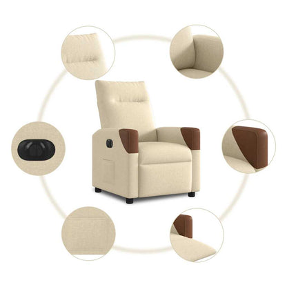Poltrona Elettrica Reclinabile Crema in Tessuto | homemem39