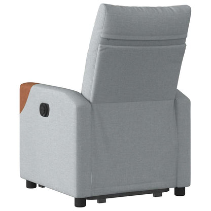 Poltrona Alzapersona Reclinabile Grigio Chiaro in Tessuto | homemem39