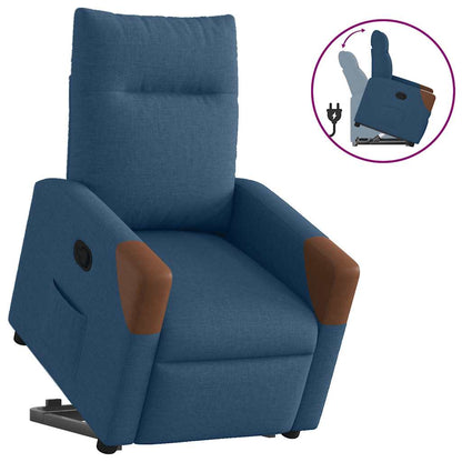 Poltrona Alzapersona Reclinabile Blu in Tessuto