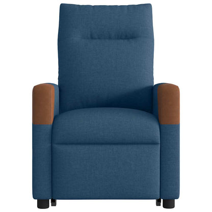 Poltrona Alzapersona Reclinabile Blu in Tessuto