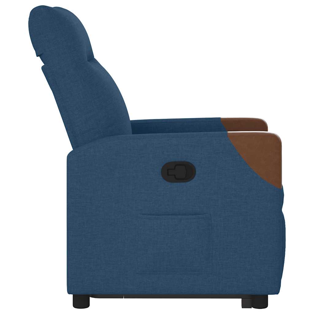 Poltrona Alzapersona Reclinabile Blu in Tessuto
