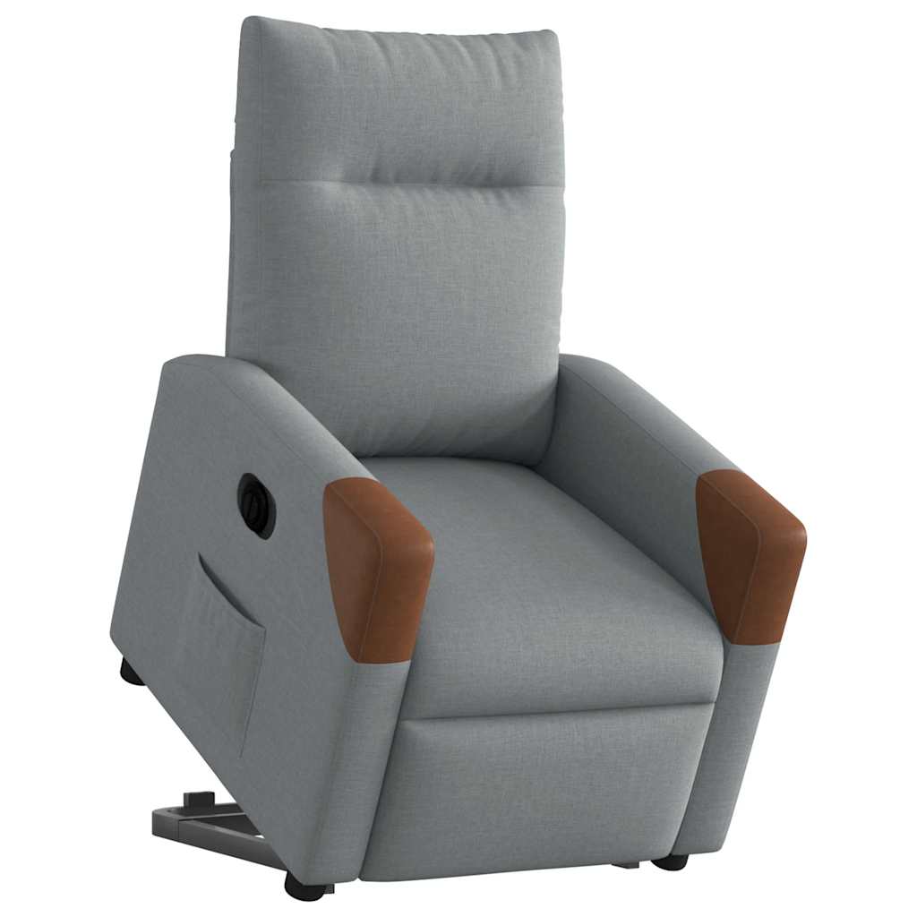 Poltrona Reclinante Alzapersona Elettrica Grigio Chiaro Tessuto | homemem39