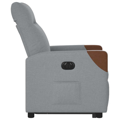 Poltrona Reclinante Alzapersona Elettrica Grigio Chiaro Tessuto | homemem39