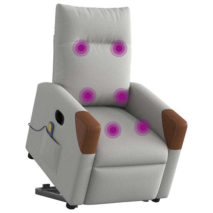 Poltrona Alzapersona Massaggi Elettrica Grigio Nuvola Tessuto - homemem39