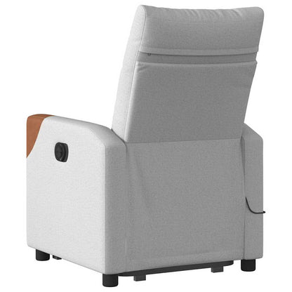 Poltrona Alzapersona Massaggi Elettrica Grigio Nuvola Tessuto | homemem39
