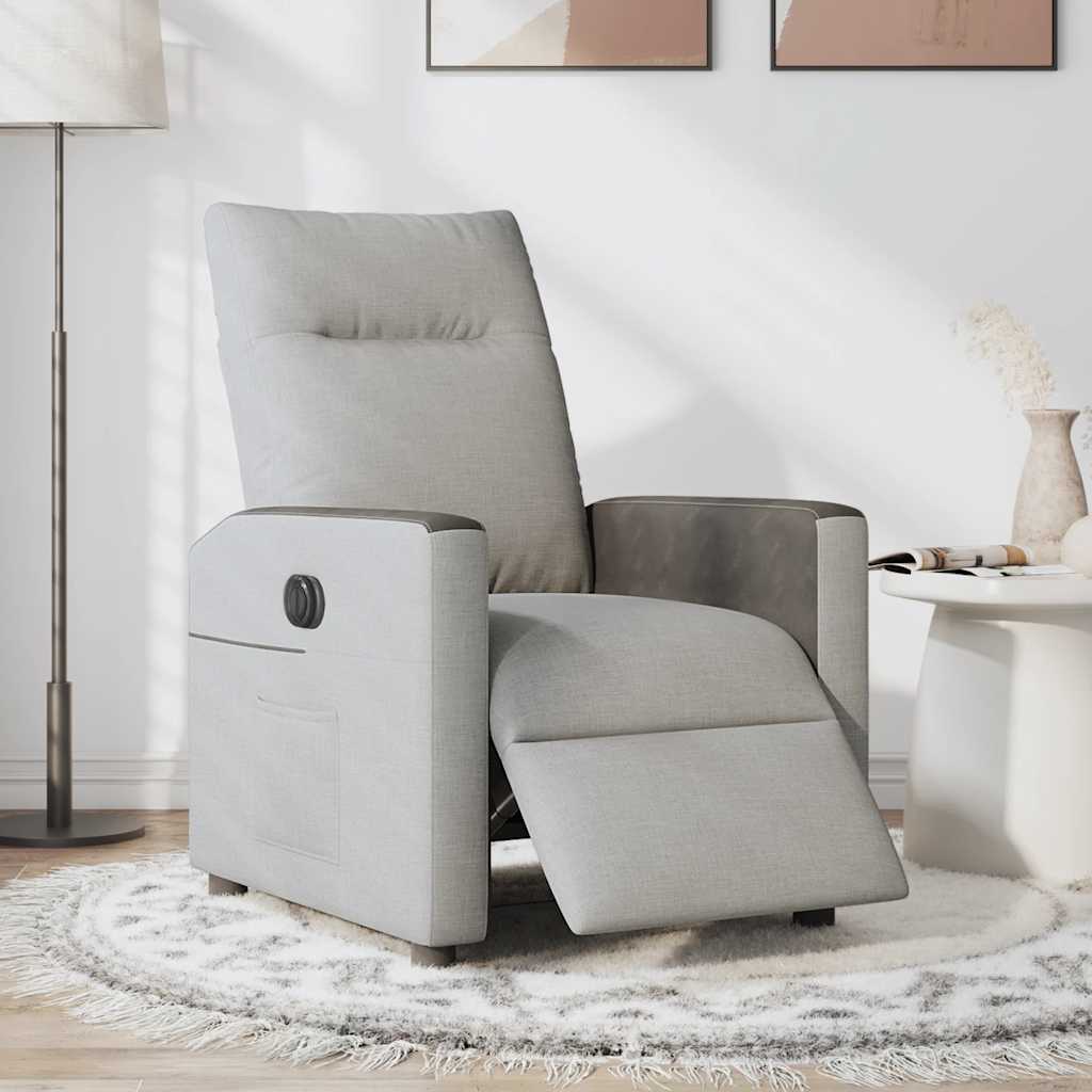 Poltrona Elettrica Reclinabile Grigio Nuvola in Tessuto | homemem39