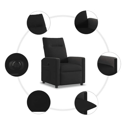 Poltrona Elettrica Reclinabile Nera in Tessuto - homemem39