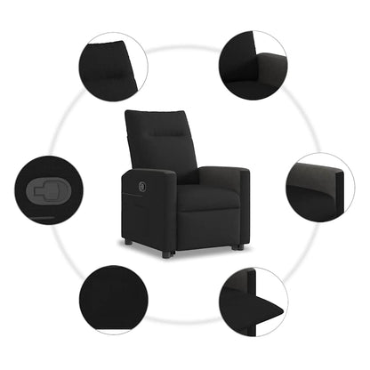 Poltrona Alzapersona Reclinabile Nera in Tessuto - homemem39