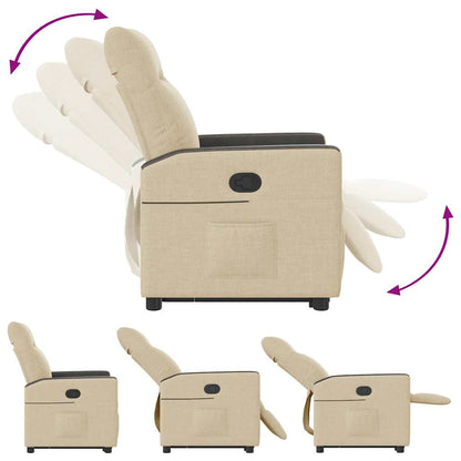 Poltrona Alzapersona Reclinabile Crema in Tessuto - homemem39