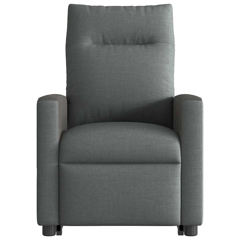 Poltrona Alzapersona Massaggi Reclinabile Grigio Scuro Tessuto
