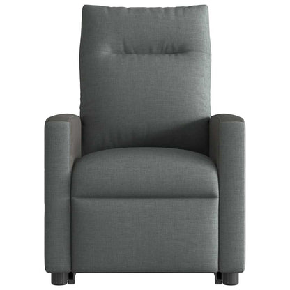 Poltrona Alzapersona Massaggi Reclinabile Grigio Scuro Tessuto