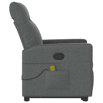 Poltrona Alzapersona Massaggi Reclinabile Grigio Scuro Tessuto | homemem39
