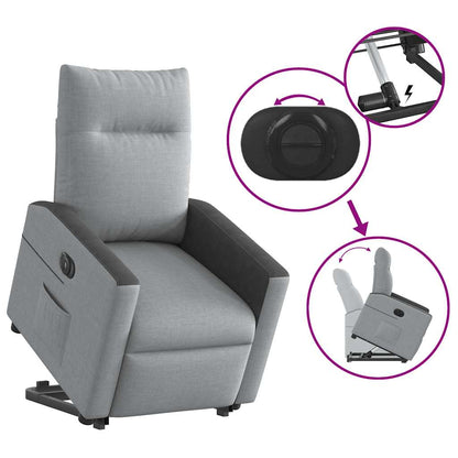Poltrona Reclinante Alzapersona Elettrica Grigio Chiaro Tessuto | homemem39