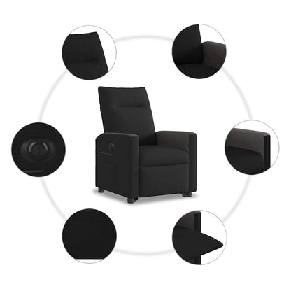 Poltrona Alzapersona Reclinabile Elettrica Nera in Tessuto - homemem39