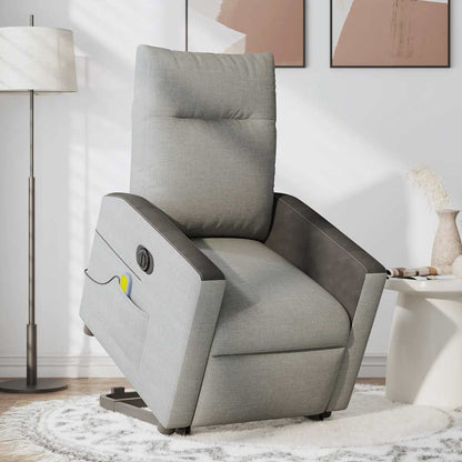 Poltrona Alzapersona Massaggi Elettrica Grigio Nuvola Tessuto | homemem39