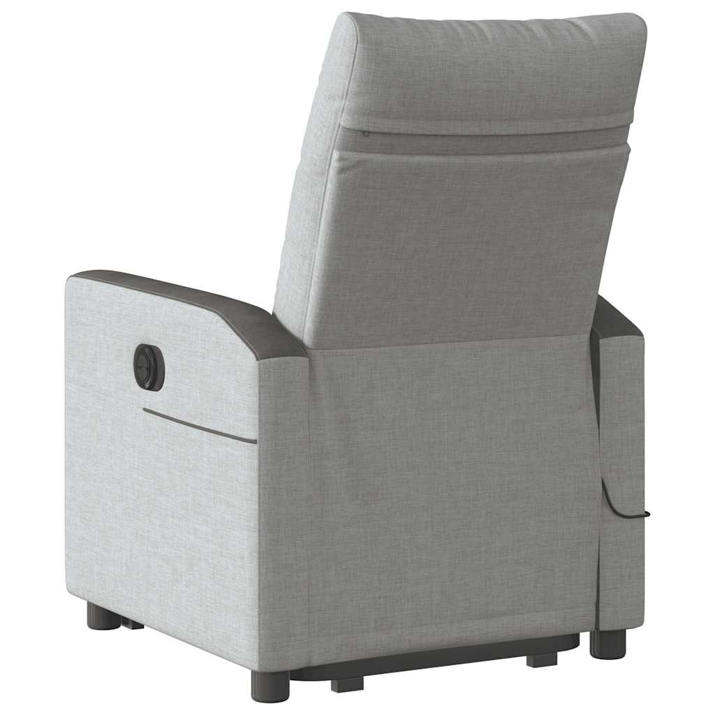 Poltrona Alzapersona Massaggi Elettrica Grigio Nuvola Tessuto | homemem39
