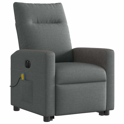 Poltrona Alzapersona Massaggi Elettrica Grigio Scuro Tessuto