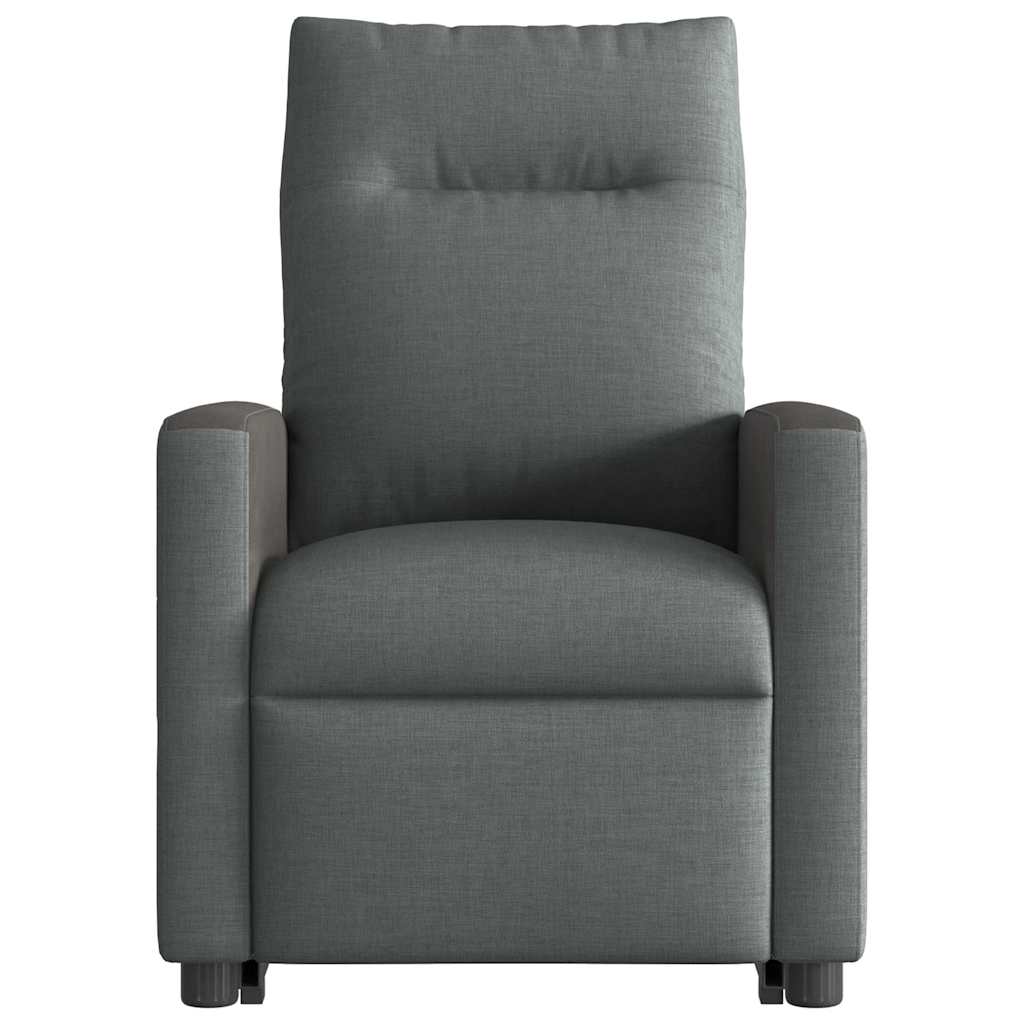 Poltrona Alzapersona Massaggi Elettrica Grigio Scuro Tessuto