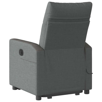 Poltrona Alzapersona Massaggi Elettrica Grigio Scuro Tessuto