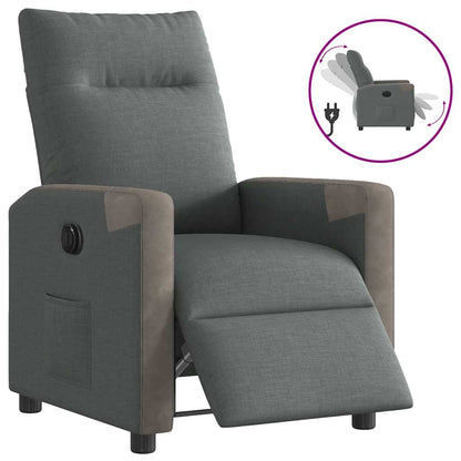Poltrona Elettrica Reclinabile Grigio Scuro in Tessuto | homemem39