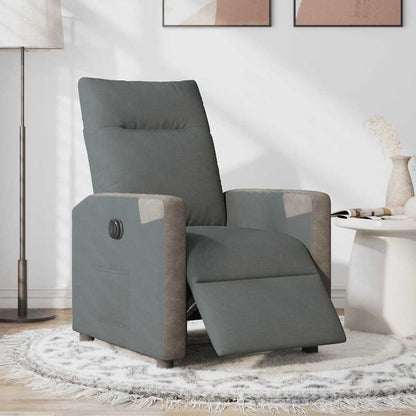 Poltrona Elettrica Reclinabile Grigio Scuro in Tessuto | homemem39