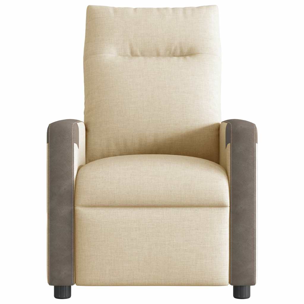 Poltrona Elettrica Reclinabile Crema in Tessuto