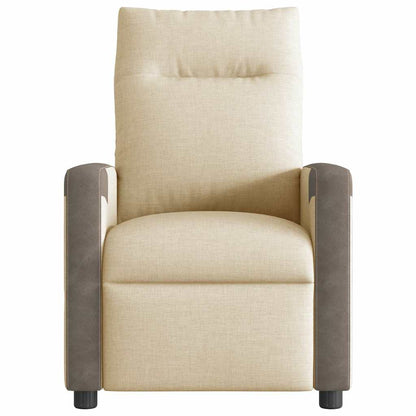 Poltrona Elettrica Reclinabile Crema in Tessuto
