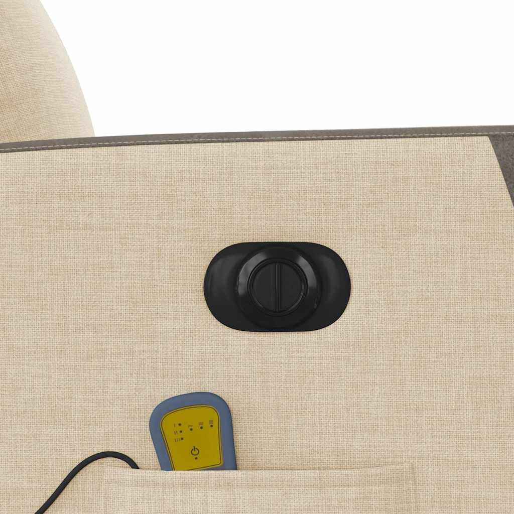 Poltrona Reclinabile Massaggiante Elettrica Crema in Tessuto - homemem39