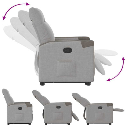 Poltrona Alzapersona Reclinabile Grigio Nuvola in Tessuto - homemem39