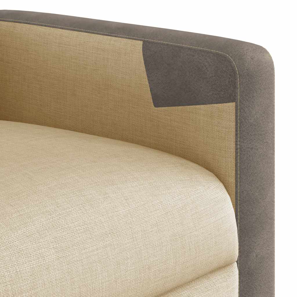 Poltrona Alzapersona Reclinabile Crema in Tessuto
