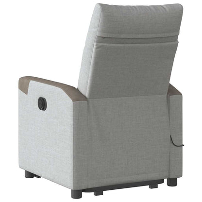 Poltrona Alzapersona Massaggi Reclinabile Grigio Nuvola Tessuto | homemem39