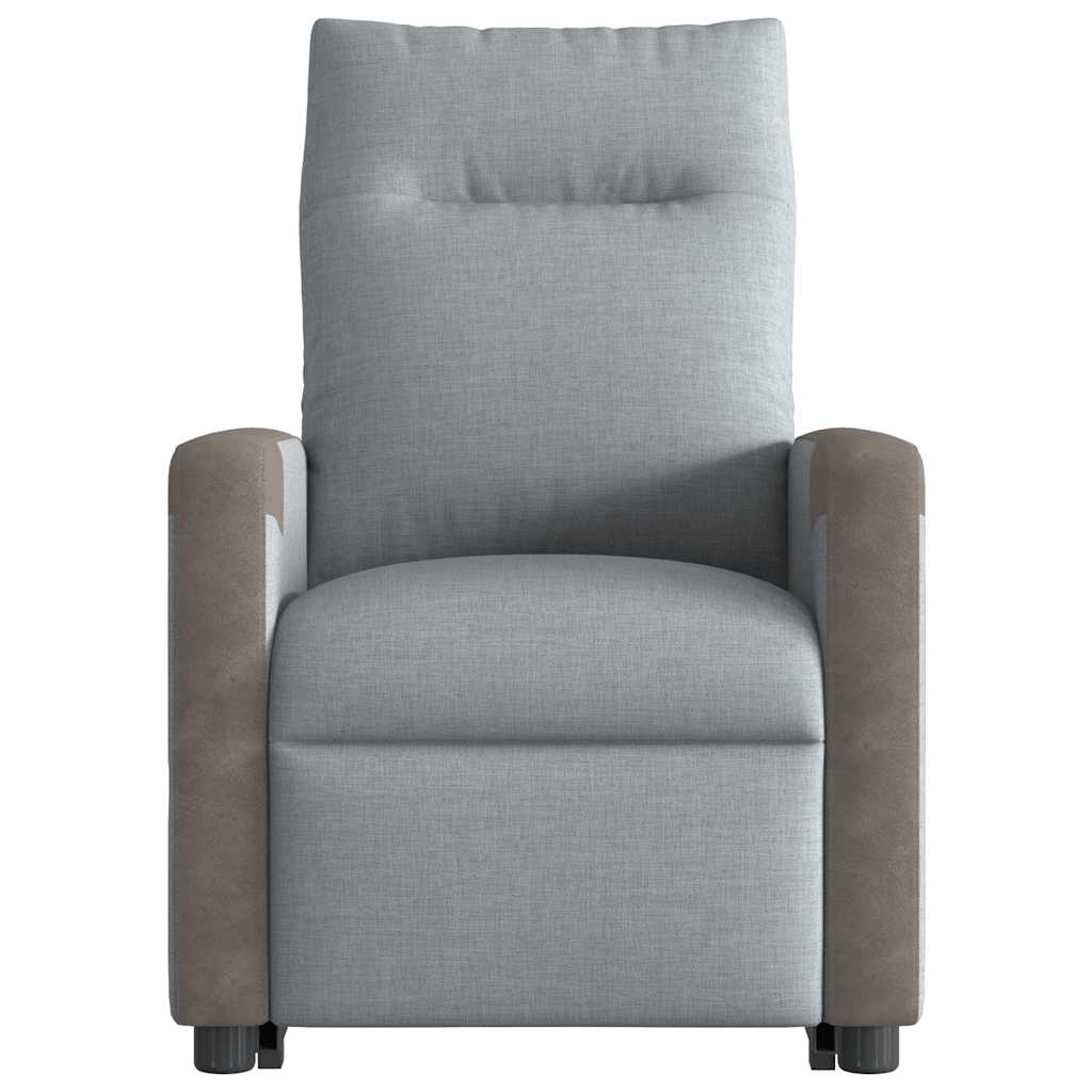 Poltrona Alzapersona Massaggi Reclinabile Grigio Chiaro Tessuto | homemem39