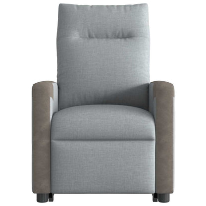 Poltrona Alzapersona Massaggi Reclinabile Grigio Chiaro Tessuto | homemem39