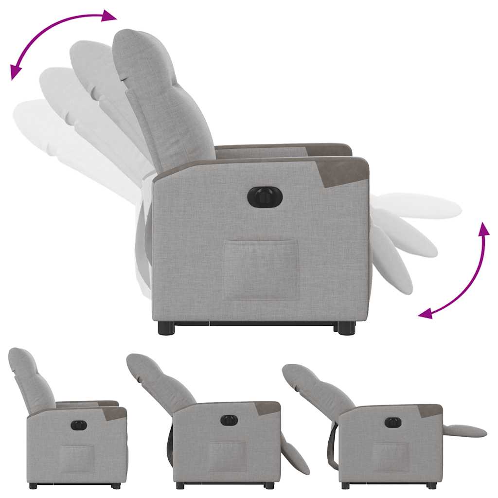 Poltrona Alzapersona Reclinabile Elettrica Grigi Nuvola Tessuto - homemem39