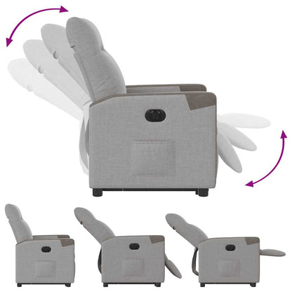 Poltrona Alzapersona Reclinabile Elettrica Grigi Nuvola Tessuto - homemem39