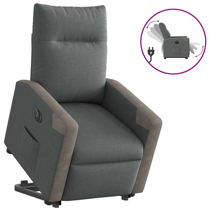Poltrona Alzapersona Reclinabile Elettrica Grigio Scuro Tessuto | homemem39