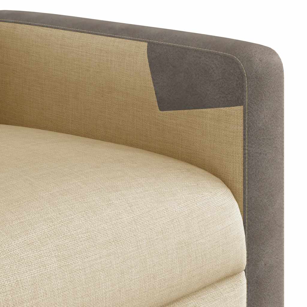 Poltrona Alzapersona Reclinabile Elettrica Crema in Tessuto