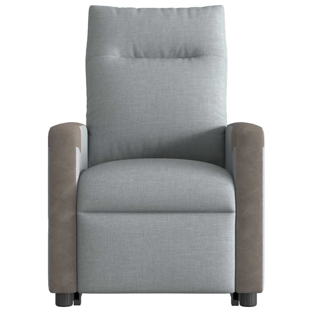 Poltrona Alzapersona Massaggi Elettrica Grigio Chiaro Tessuto | homemem39