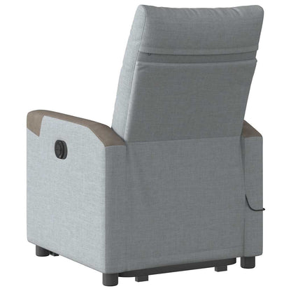 Poltrona Alzapersona Massaggi Elettrica Grigio Chiaro Tessuto | homemem39