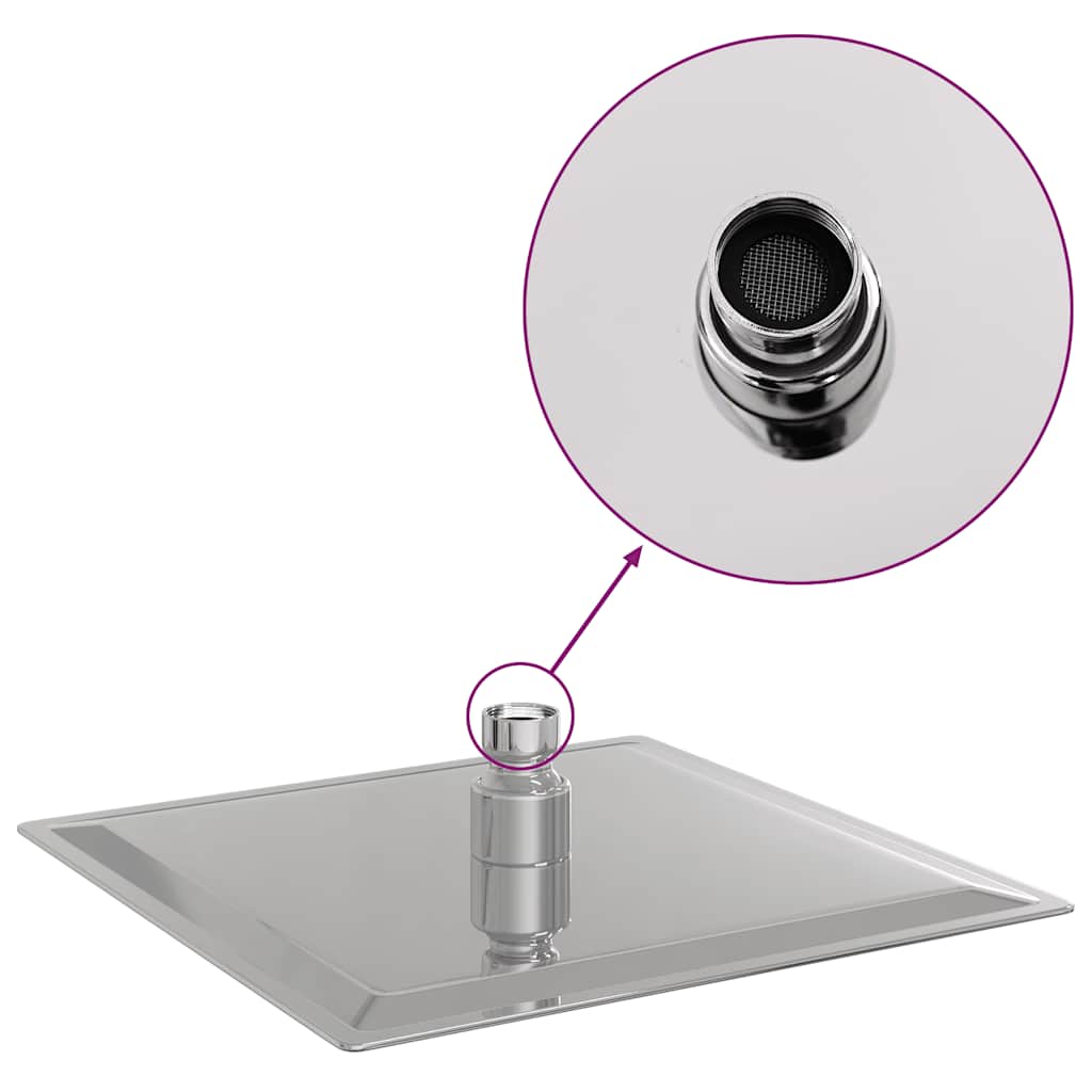 Testa Doccia a Pioggia in Acciaio Inox 304 20x20 cm Quadrata - homemem39