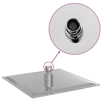Testa Doccia a Pioggia in Acciaio Inox 304 20x20 cm Quadrata - homemem39