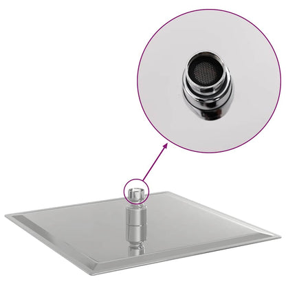 Testa Doccia a Pioggia in Acciaio Inox 304 25x25 cm Quadrata - homemem39