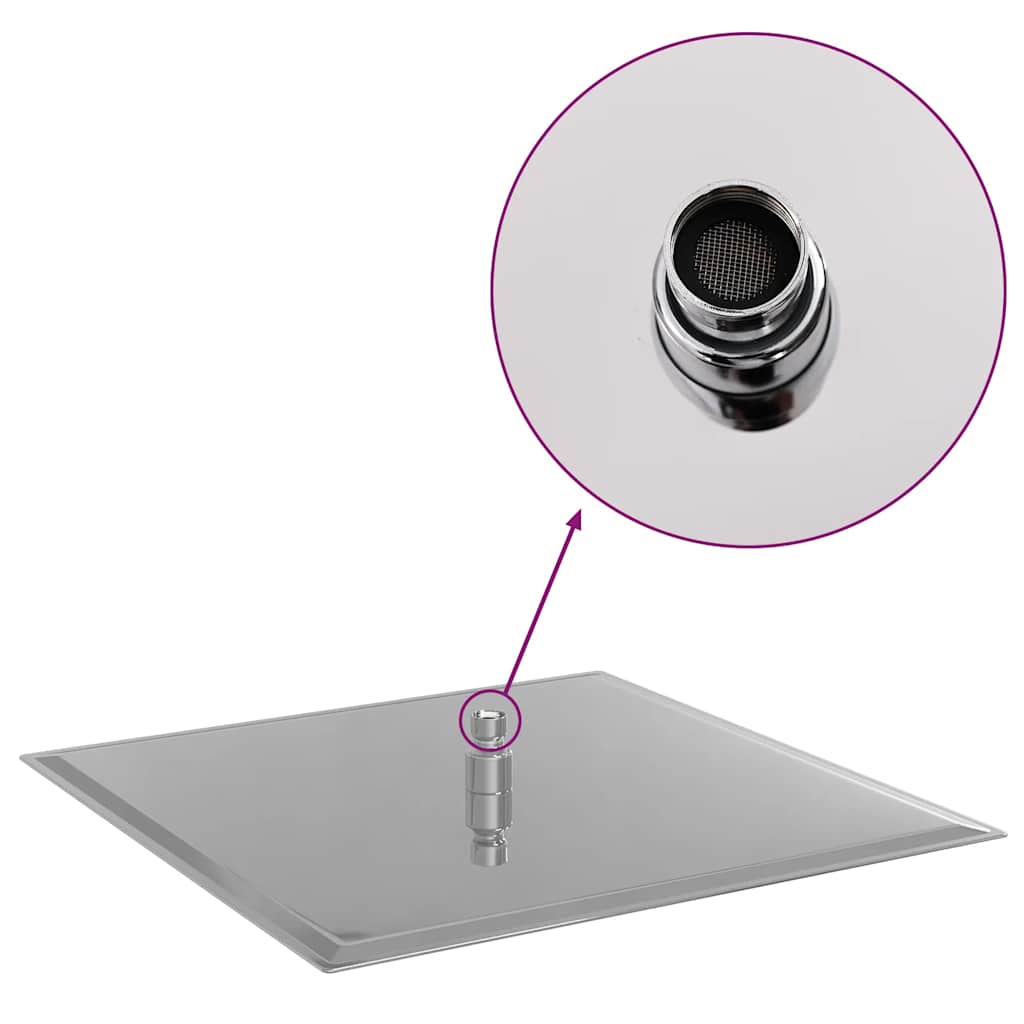Testa Doccia a Pioggia in Acciaio Inox 304 40x40 cm Quadrata - homemem39