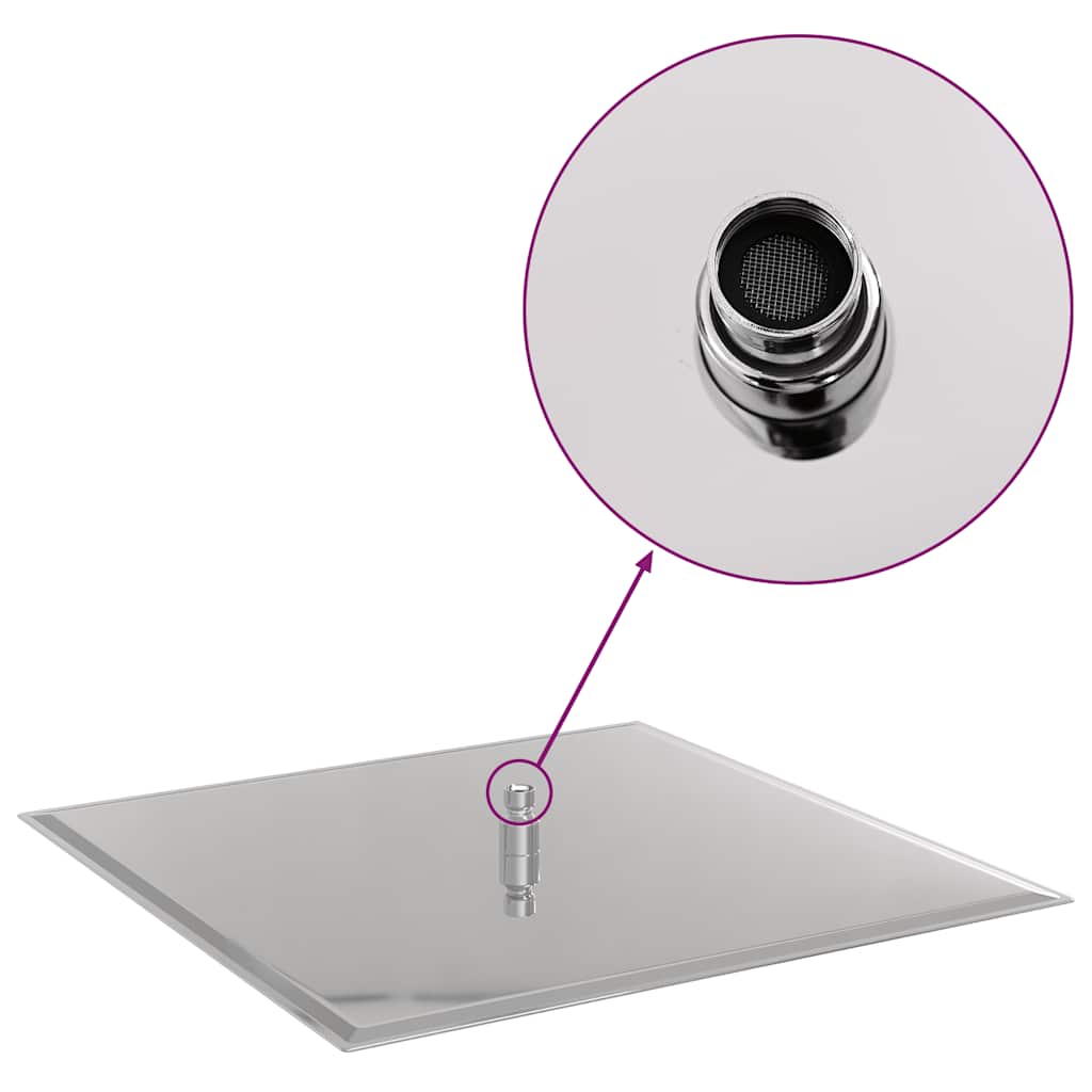 Testa Doccia a Pioggia in Acciaio Inox 304 50x50 cm Quadrata - homemem39