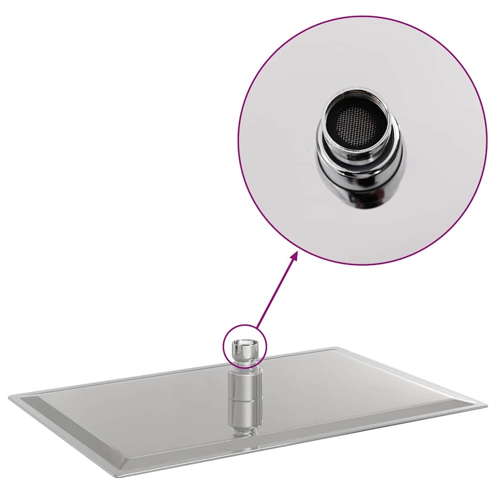 Testa Doccia a Pioggia Acciaio Inox 304 30x20 cm Rettangolare - homemem39