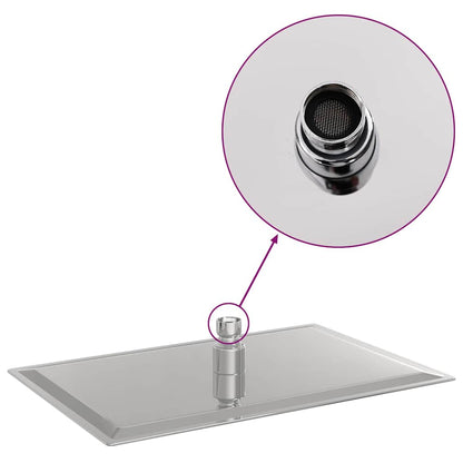 Testa Doccia a Pioggia Acciaio Inox 304 30x20 cm Rettangolare - homemem39