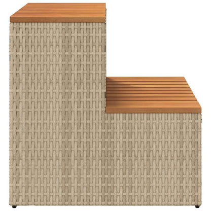 Bordo per Vasca Idromassaggio Beige Polyrattan&Massello Acacia - homemem39