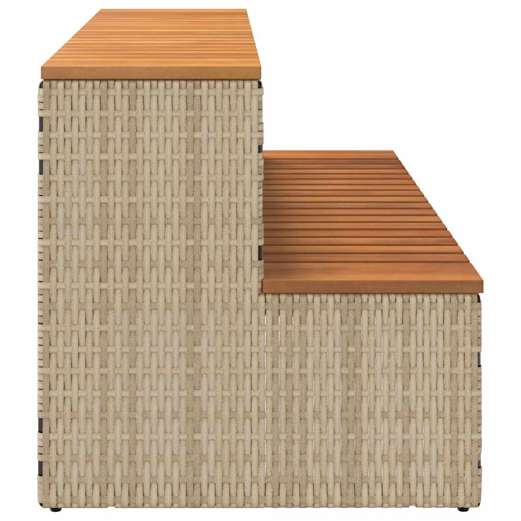 Bordo per Vasca Idromassaggio Beige Polyrattan&Massello Acacia - homemem39