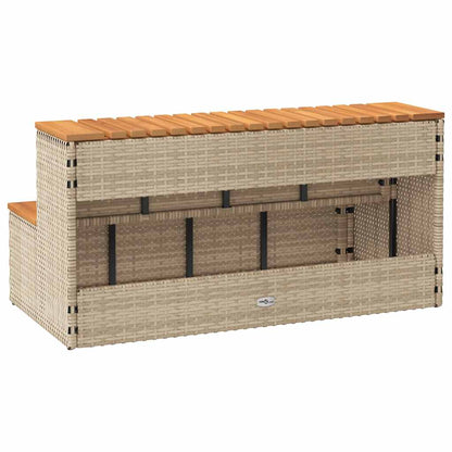 Bordo per Vasca Idromassaggio Beige Polyrattan&Massello Acacia - homemem39