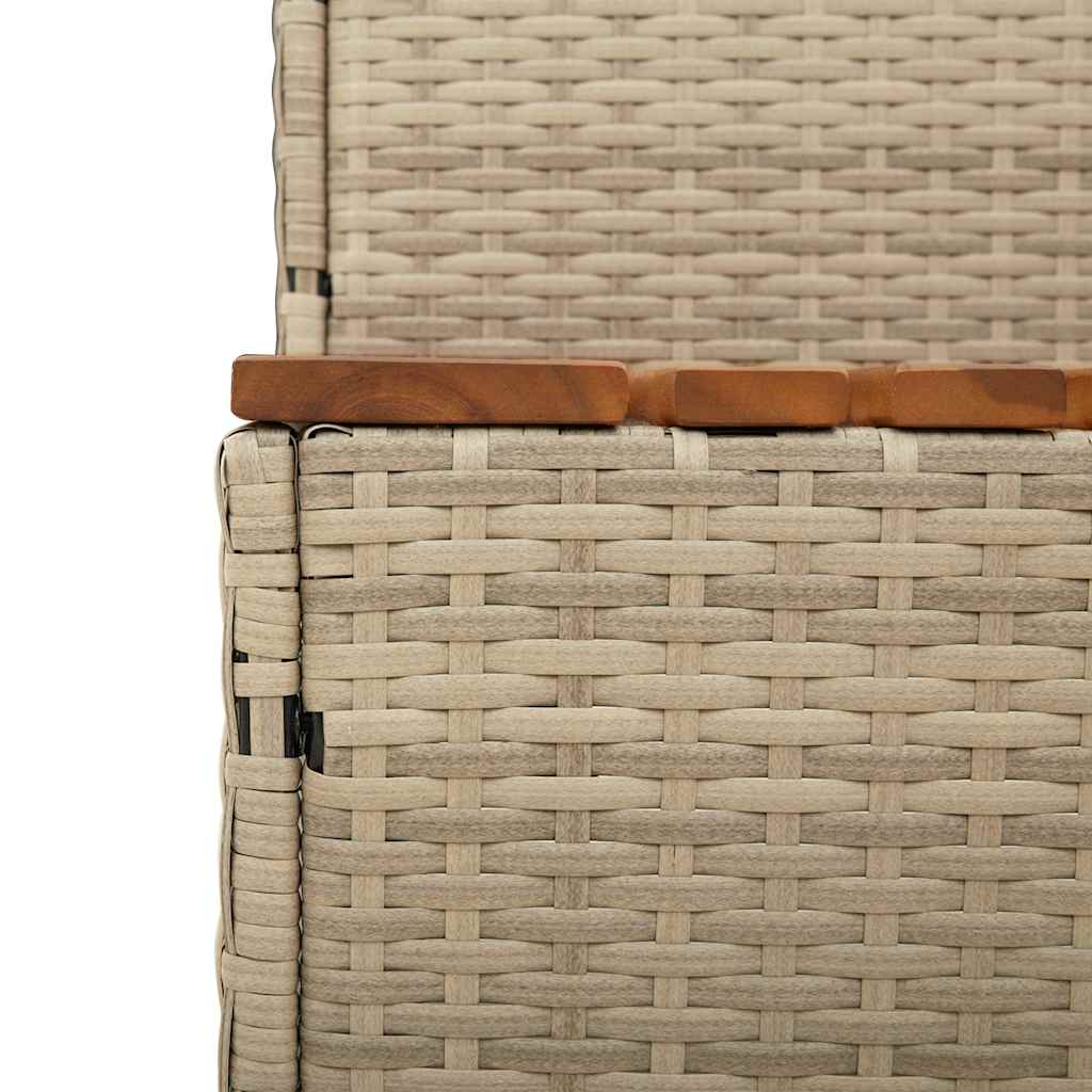 Bordo per Vasca Idromassaggio Beige Polyrattan&Massello Acacia - homemem39